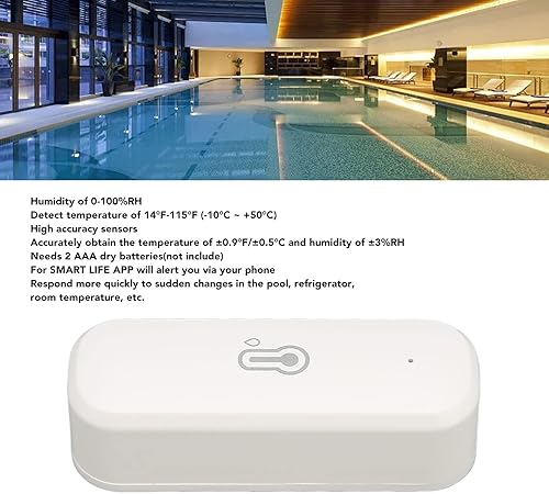 Miniatura 3 de Termómetro higrómetro para conexión Zigbee, monitor inalámbrico con sensor de temperatura y humedad WiFi para interiores y exteriores, con alerta de