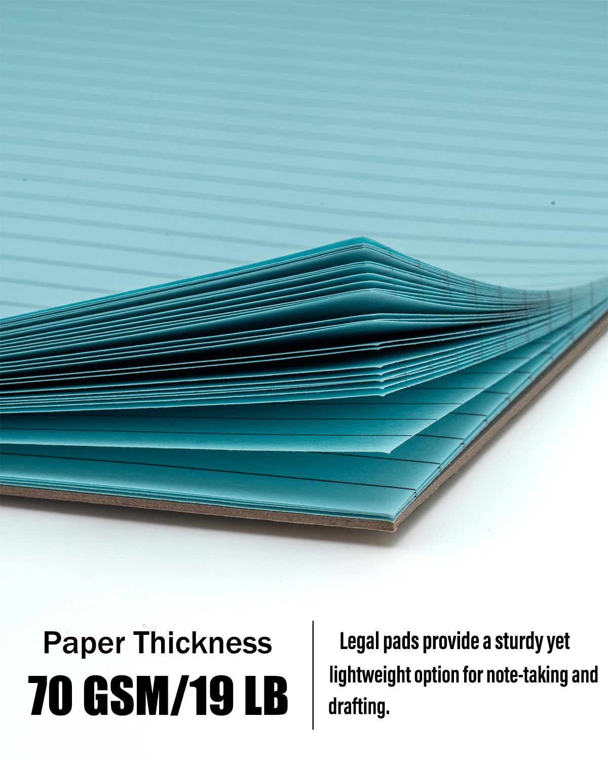 Magecubiku Colored Legal Pads 8.5 x 11 inches 8 Pack,70 GSM/19 LB Rainbow Wide Ruled Writing Pad High Brightness Neon Pads 8 Colors 30 Sheets Per Note pads for School,College,Office,Business-Large