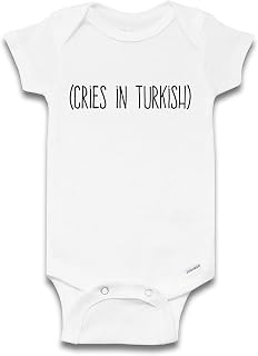 Cries In Turkish Baby Bodysuit, Funny Pregnancy Announcement, Coming Home Outfit, Turkish Baby Reveal Clothing, Size 0-3 M