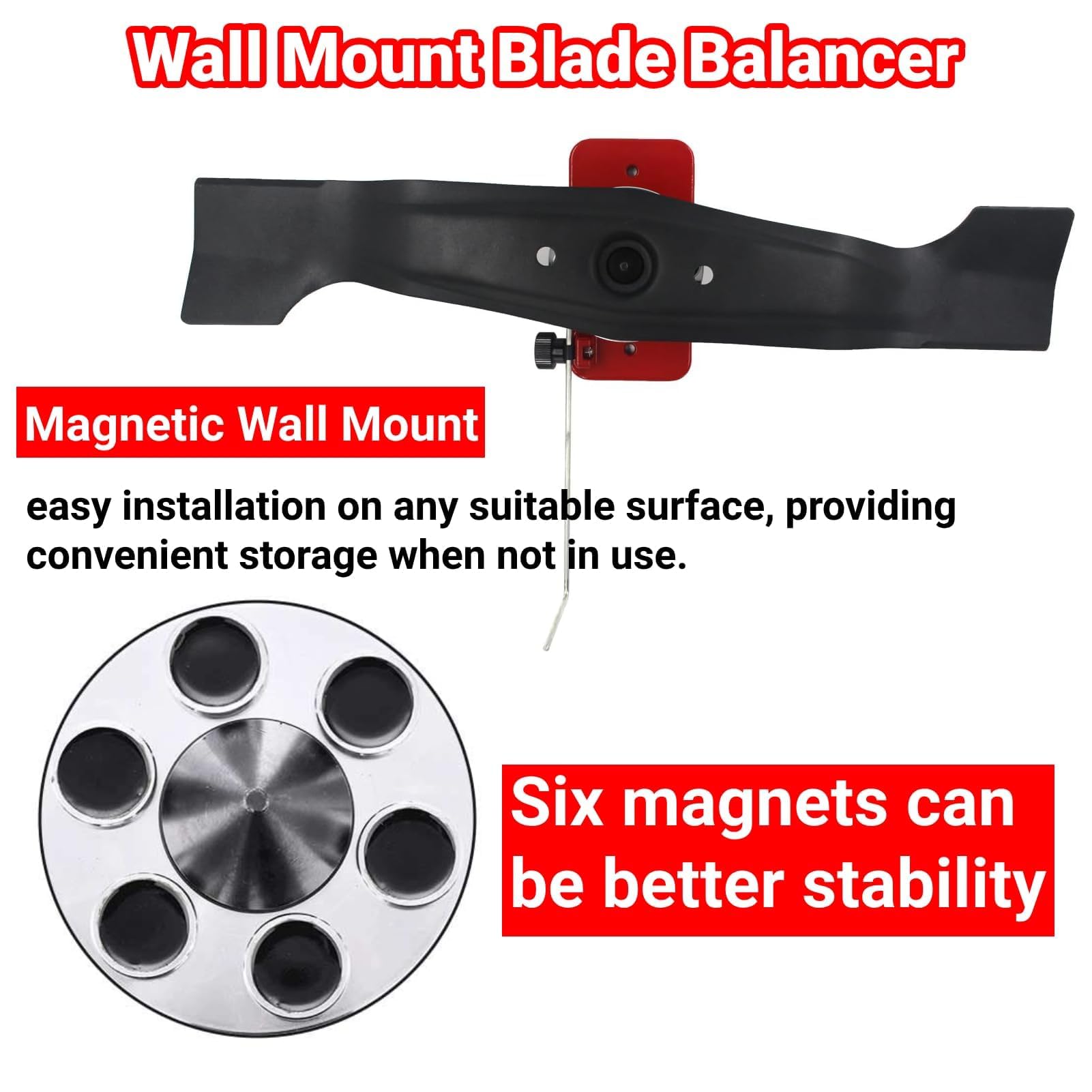 Equilibrador Cuchillas Cortacésped Soporte Pared Magnético Acero Aleación Compatible Mayoría Modelos Afilado Mantenimiento Corte Equilibrado Eficiente