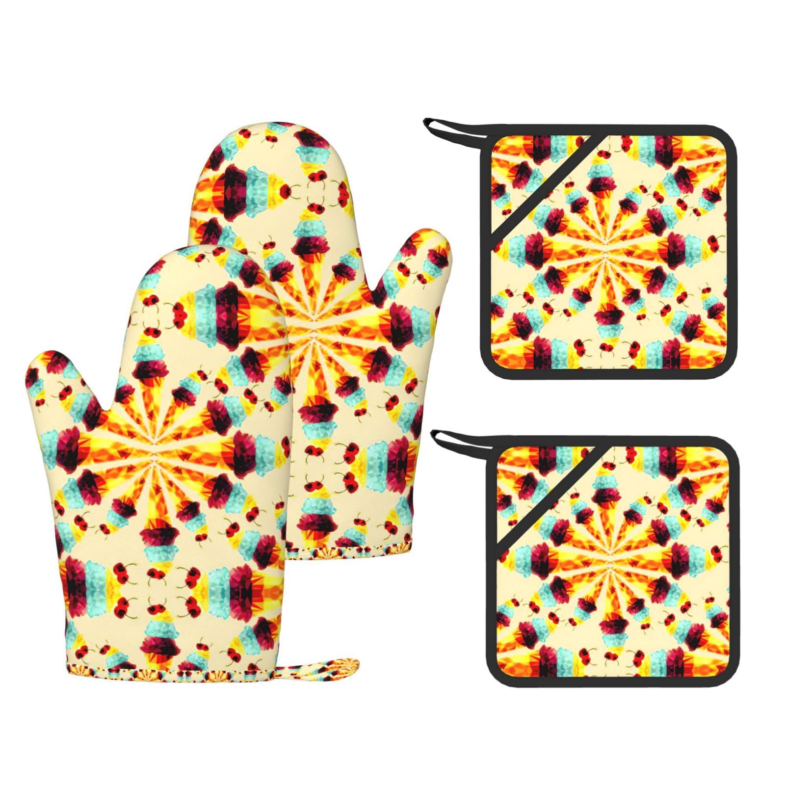 Kit de cuisine complet Ice Cream Polygone avec gants de protection thermique et dessous-de-plat