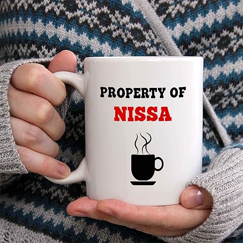 Miniatura 2 de Property of Nissa Taza de café – Taza de cerámica personalizada con nombre, taza personalizada, regalo personalizado de cumpleaños/Navidad, regalo