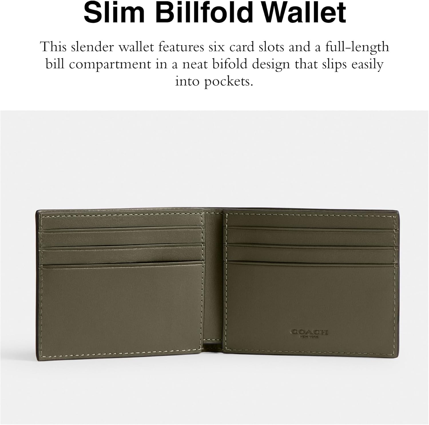 Coach Men's Slim Billfold Wallet in Refined Calf - Image 2