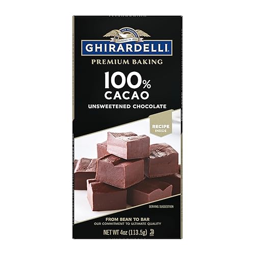 GHIRARDELLI Premium 100% Cacao Unsweetened Chocolate Baking Bar, 4 OZ