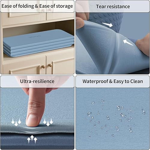 Miniatura 5 de Estera de Yoga de 7 Pliegues 177.8x61 cm - 1.27 cm de Grosor Estera de Ejercicio Plegable, Compacta Antideslizante de TPE para Viaje,