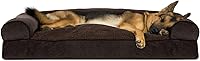 Vista 1 de Furhaven - Cama para perros, cojín de almohada tradicional sofá y colchón de espuma rectangular terapéutico de lujo con funda extraíble para perros