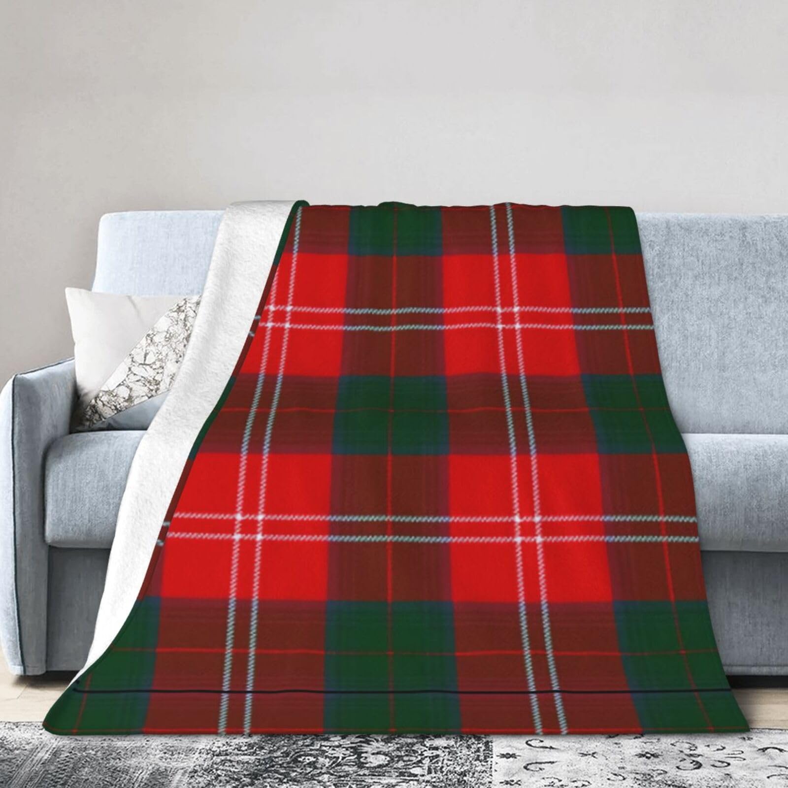 ERTDFXCV Clan Chisholm Tartan Blanket 50"x40"