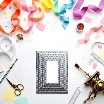 Rectangle Border Cutting Dies for Card Making Scrapbooking Metal Cutting Dies Congratulations Cutting Dies Embossing Stencils for DIY Scrapbooking Decoration Wedding Birthday Blessing Card