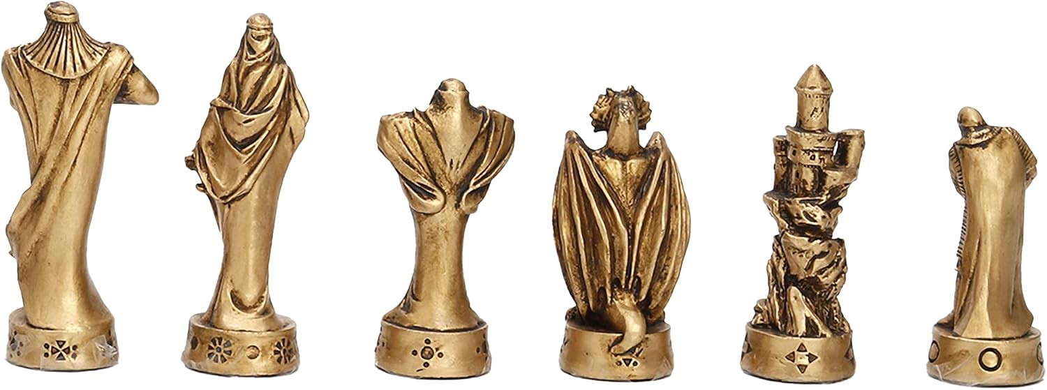 Veronese Design 3 3/8 Inch Tall Medieval Fantasy Chessmen Set Hand Painted Resin Premium Collectible