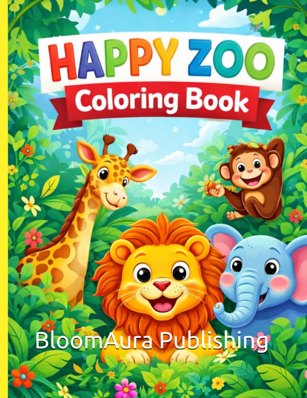 Happy Zoo Coloring Book: Learn, Color & Smile