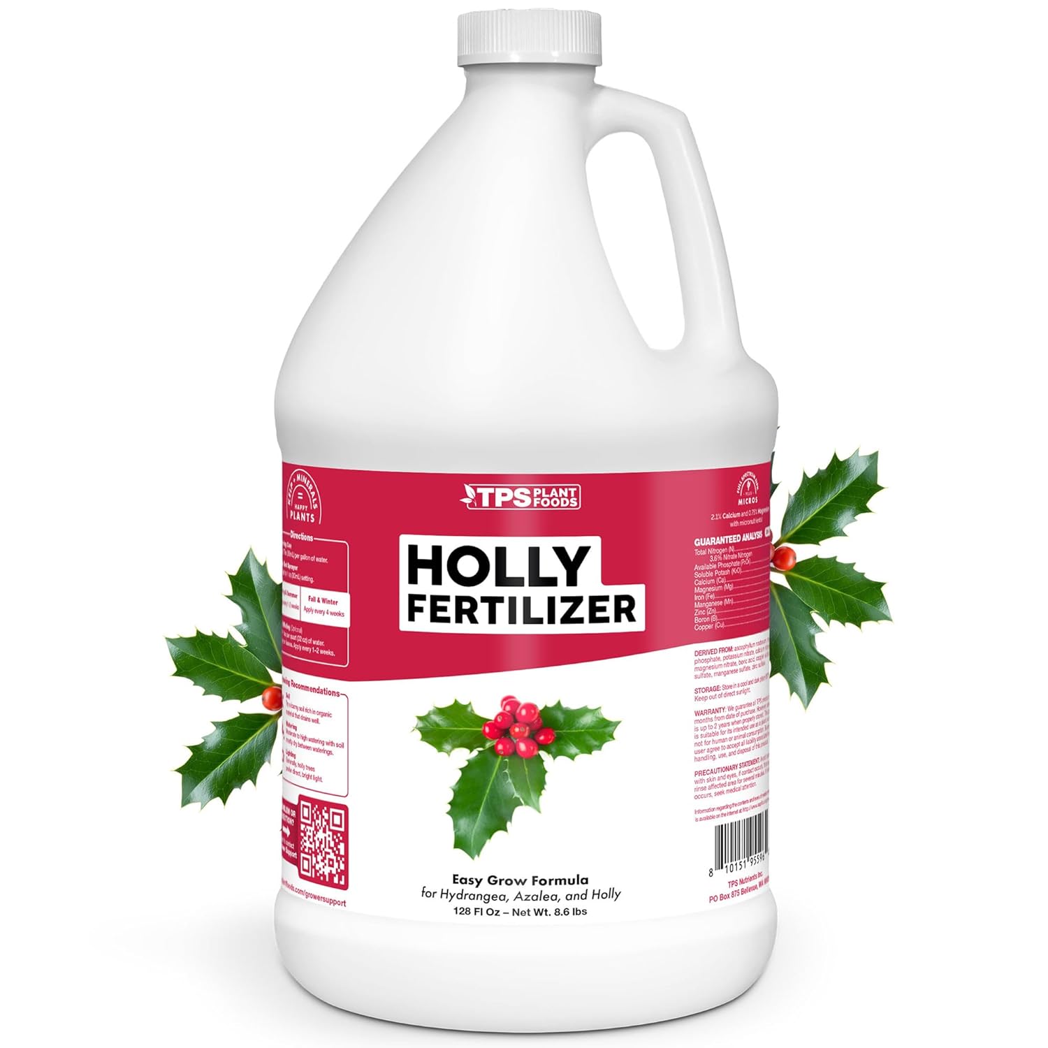 Holly Fertilizer – Liquid Plant Food for Deep Green Leaves, Dense Growth & Strong Roots, 1 Gallon