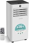 SereneLife 8,000 BTU Portable Air Conditioner and Heater, Small AC with Dehumidifier and Fan, Mini AC Unit with 350 Sq. Ft. Coverage, Includes Remote Control and Window Mount Kit