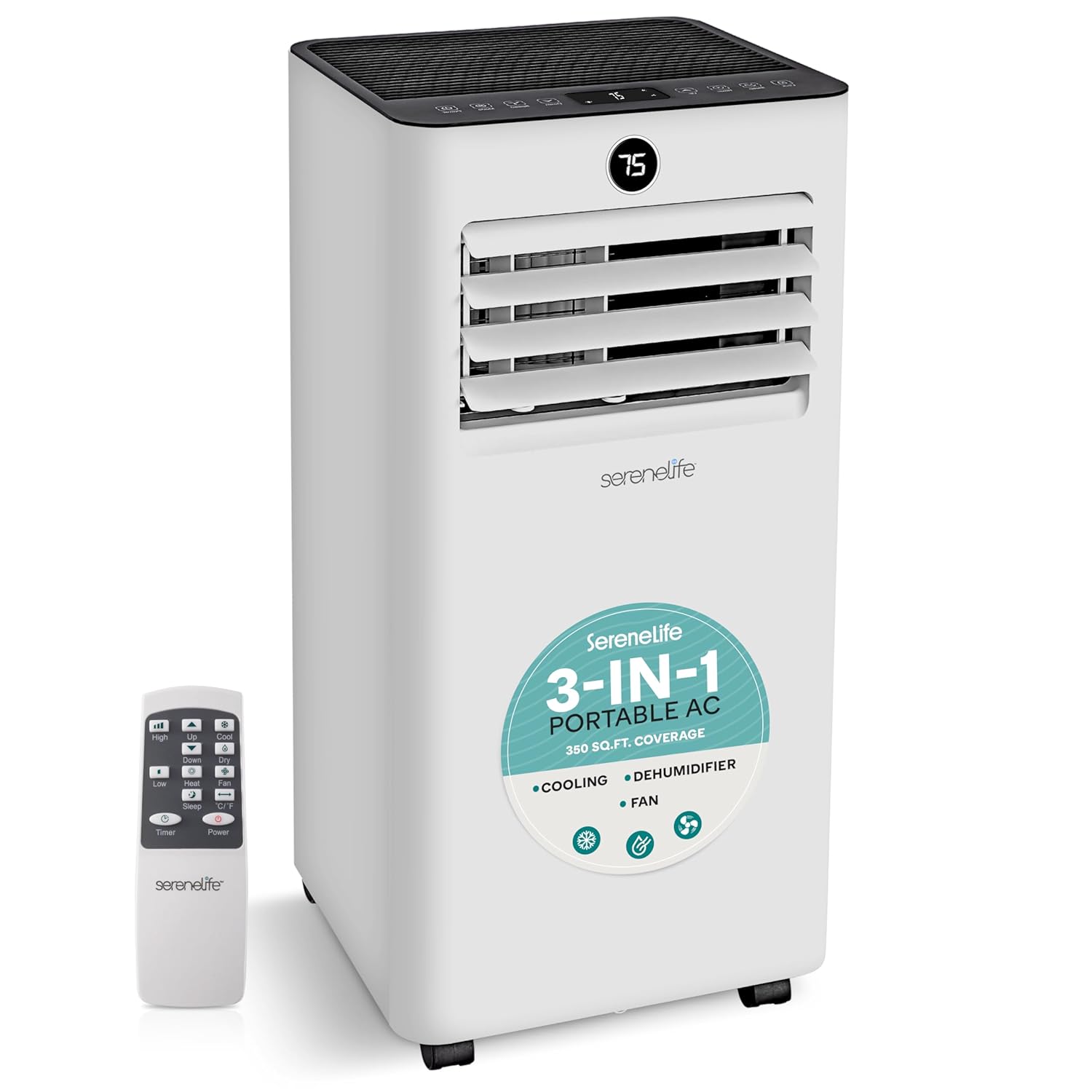 SereneLife 8000 BTU Portable Air Conditioner Small AC Unit with Dehumidifier and Fan Mini AC Unit with 350