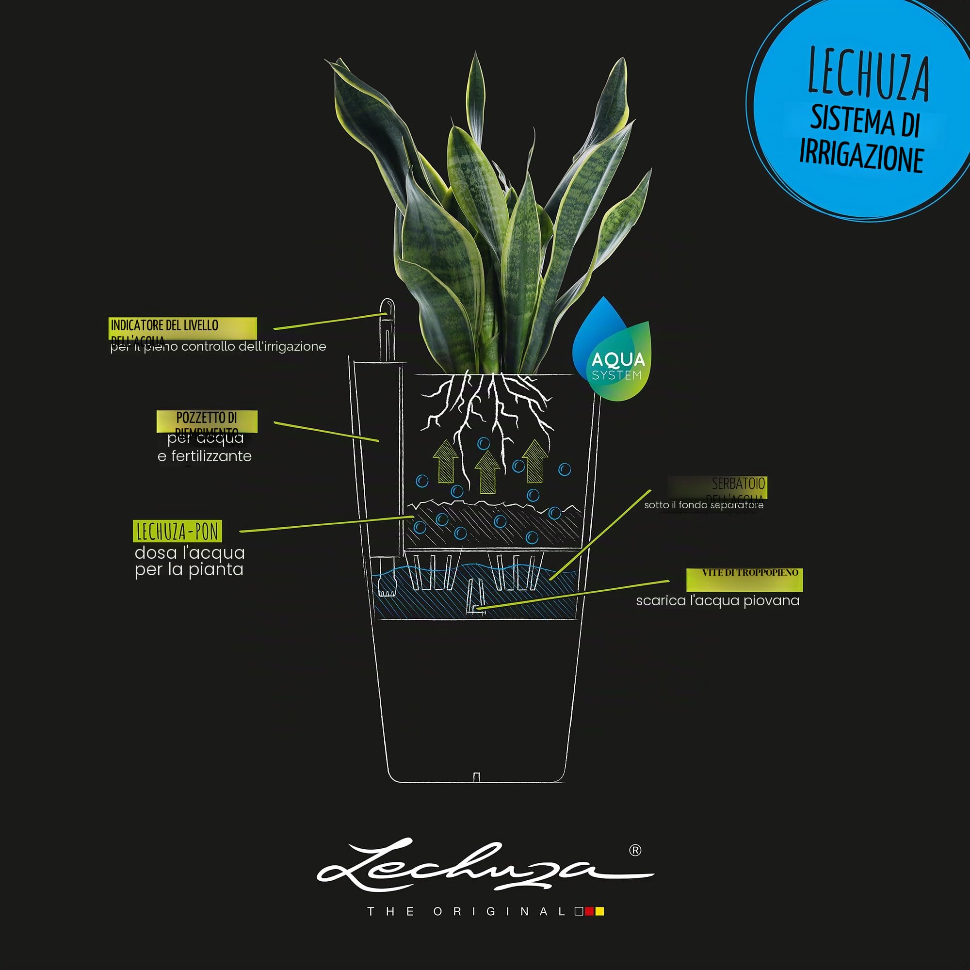 LECHUZA CILINDRO Color 32 grigio ardesia 13953