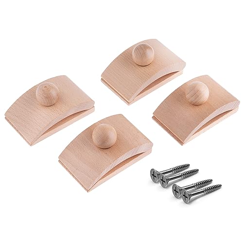 Miniatura 7 de Classy Clamps - Ganchos de pared de madera para colcha, 4 clips grandes (negro) y tornillos para colgar en la pared, ganchos de tapizcolcha, clips