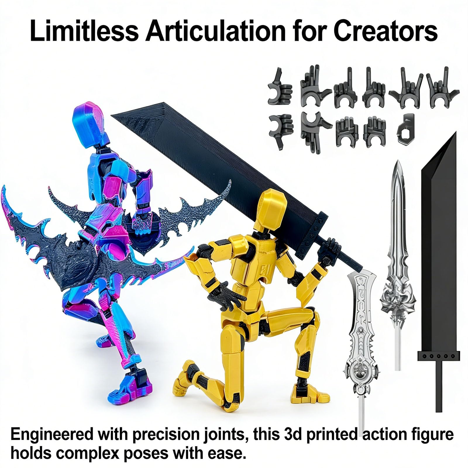 YouthLoxus 2PCS T13 Action Figure, Dummy 13 Multi-Jointed 3d printed action figure, Articulated Stop Motion Robot figure - Image 3