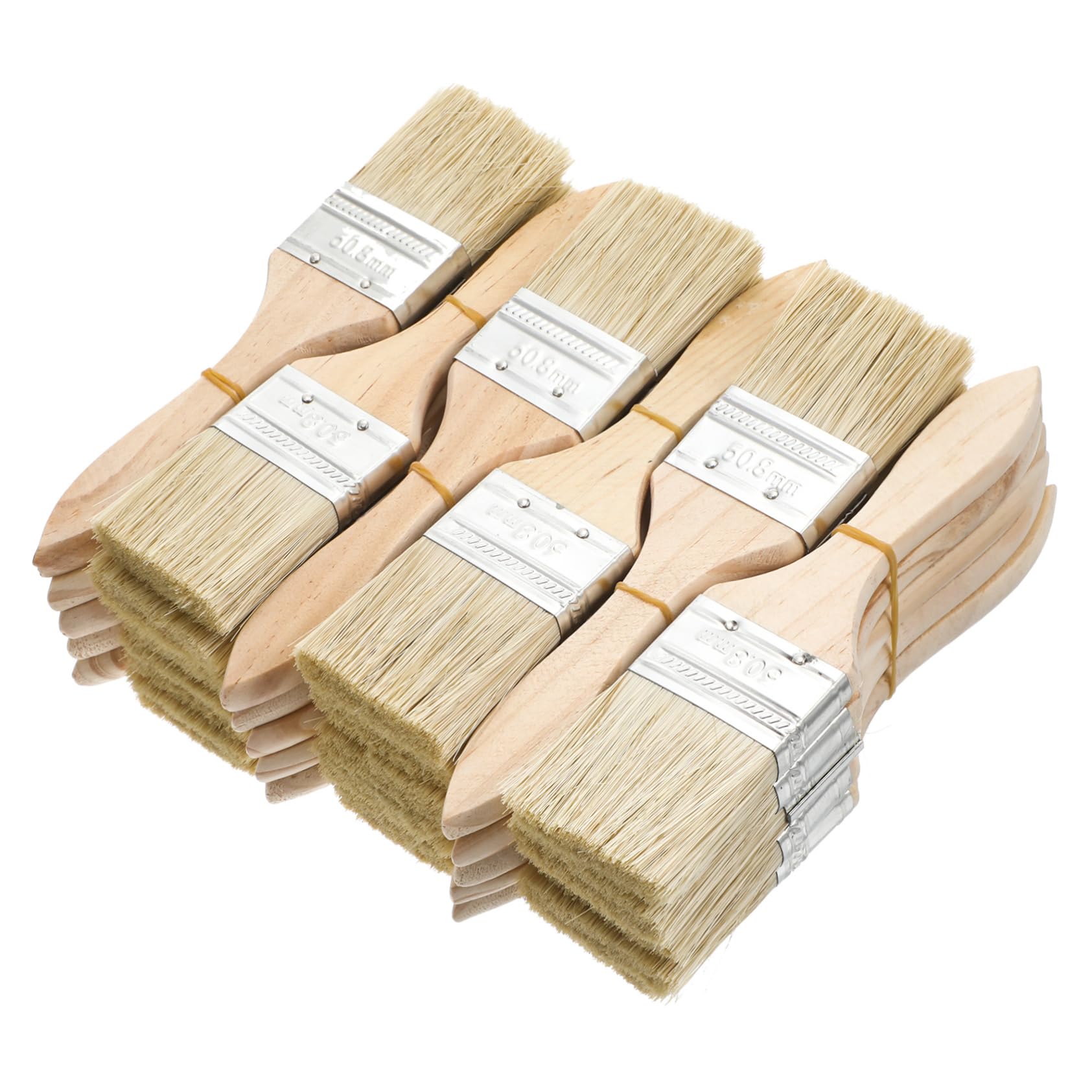 Lot de 30 Pinceaux de Peinture à Manche en Bois Épaissi