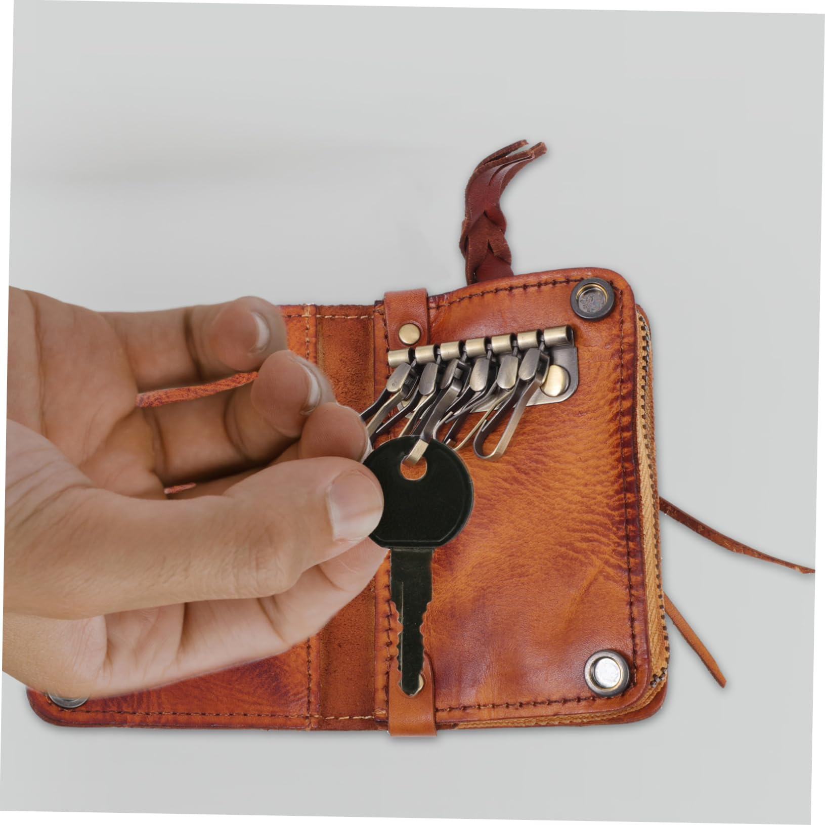 Mobestech 8 Piezas Caso Clave Bolsa De Licencia De Conducir Pu Llavero Cartera Llavero Para Hombres Llaveros Para Hombre Bolsa De Llaves Portátil Cartera Para Hombre De Licencia De