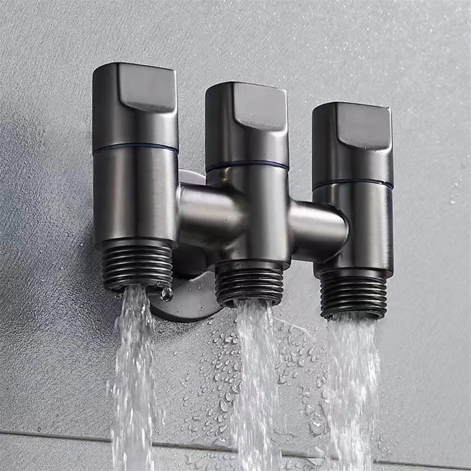 Válvula angular de 3 vías Tecnología avanzada for un control estable del flujo de agua con la válvula desviadora multifuncional de tres vías(Silvery)