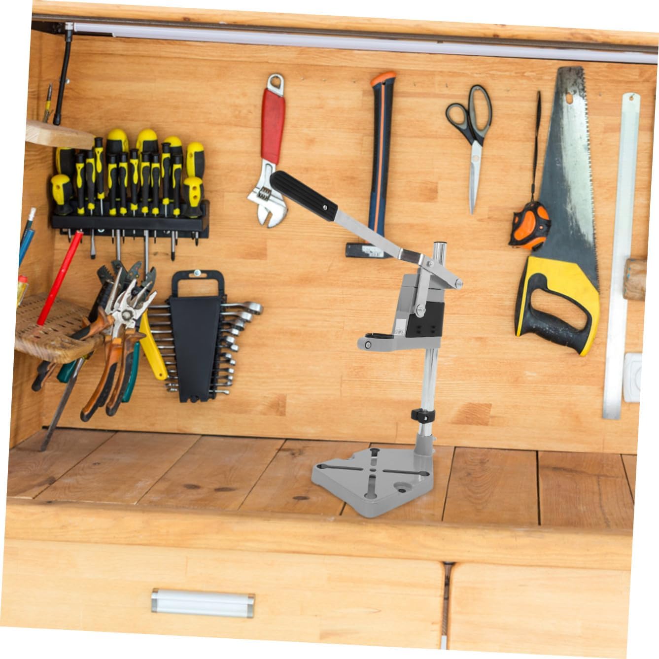Drill Press Stand for Hand Drill Workstation Tool Holder for Versatile Applications and Stable Performance Workshop Outdoor Use