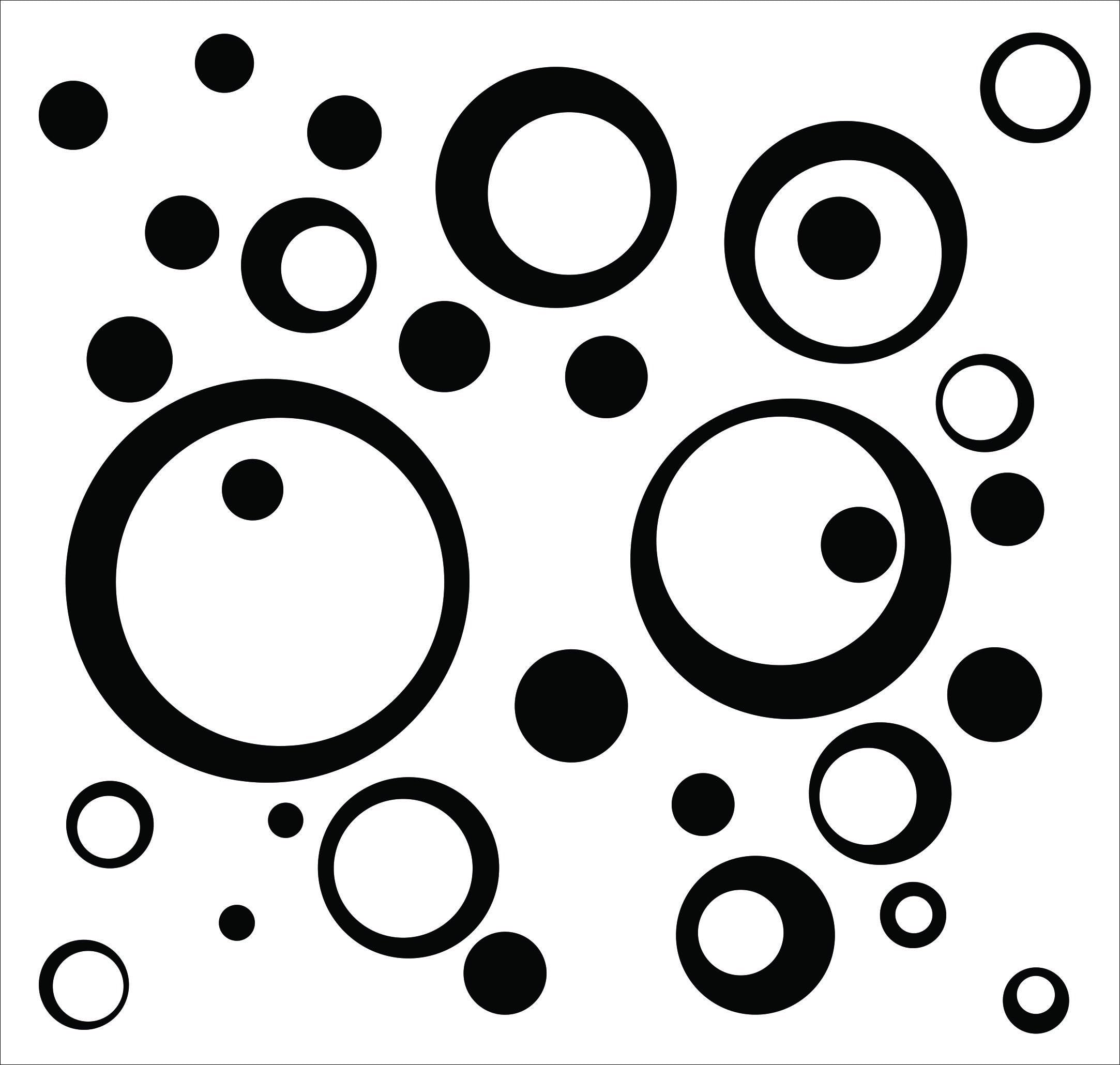 Wall Vinyl Sticker Decal Circles, Rings, Dots 25+pc 11in Large Home
