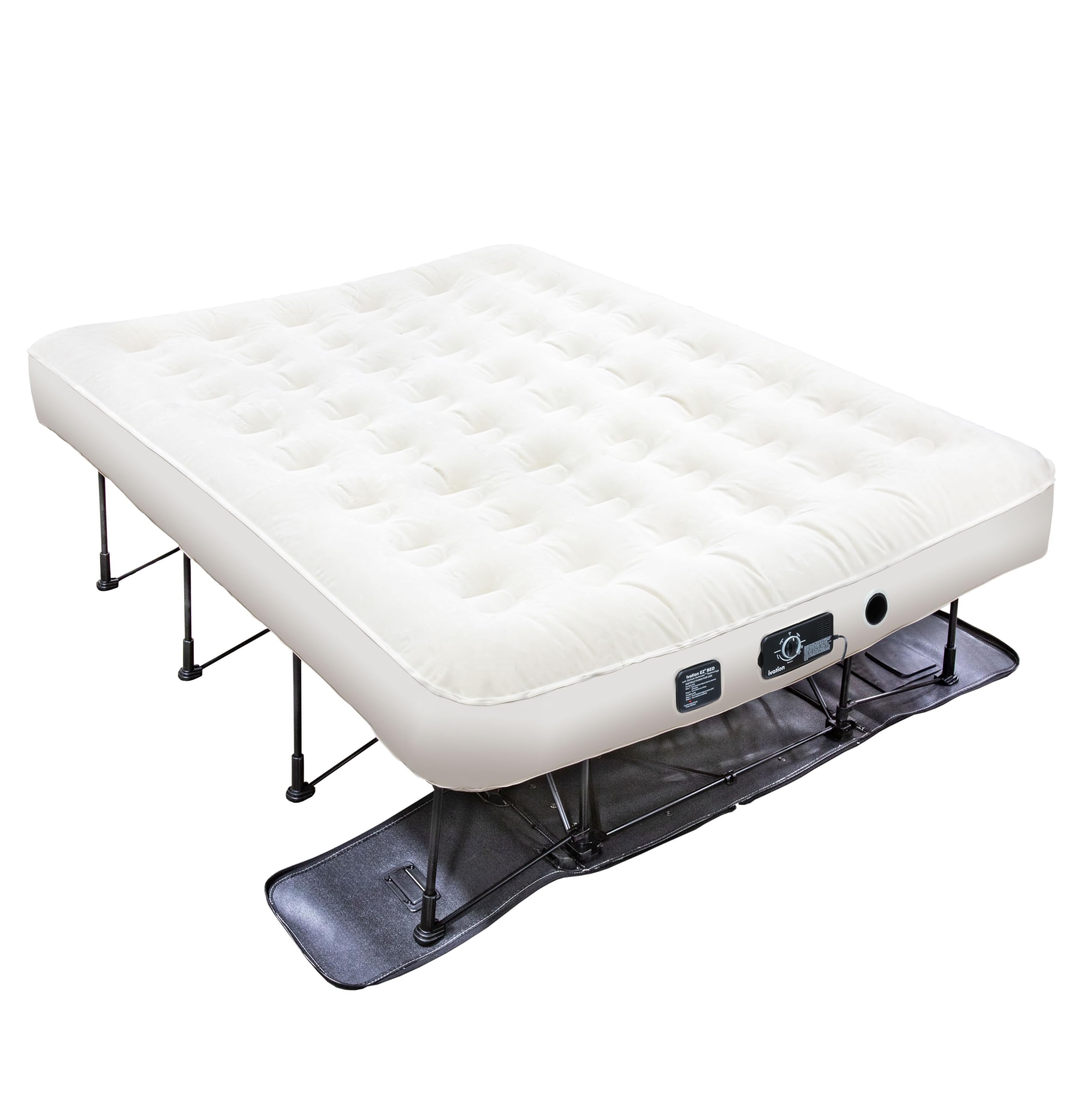 Ivation EZ-Bed (Queen) Materasso ad aria con telaio e valigetta arrotolabile, autogonfiabile, letto gonfiabile con spegnimento automatico, superficie comoda, ideale per ospiti, viaggi, vacanze,