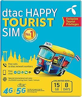 DTAC Local SIM for Thailand 15GB (+ 15GB Promo) at Max Speed | Prepaid
