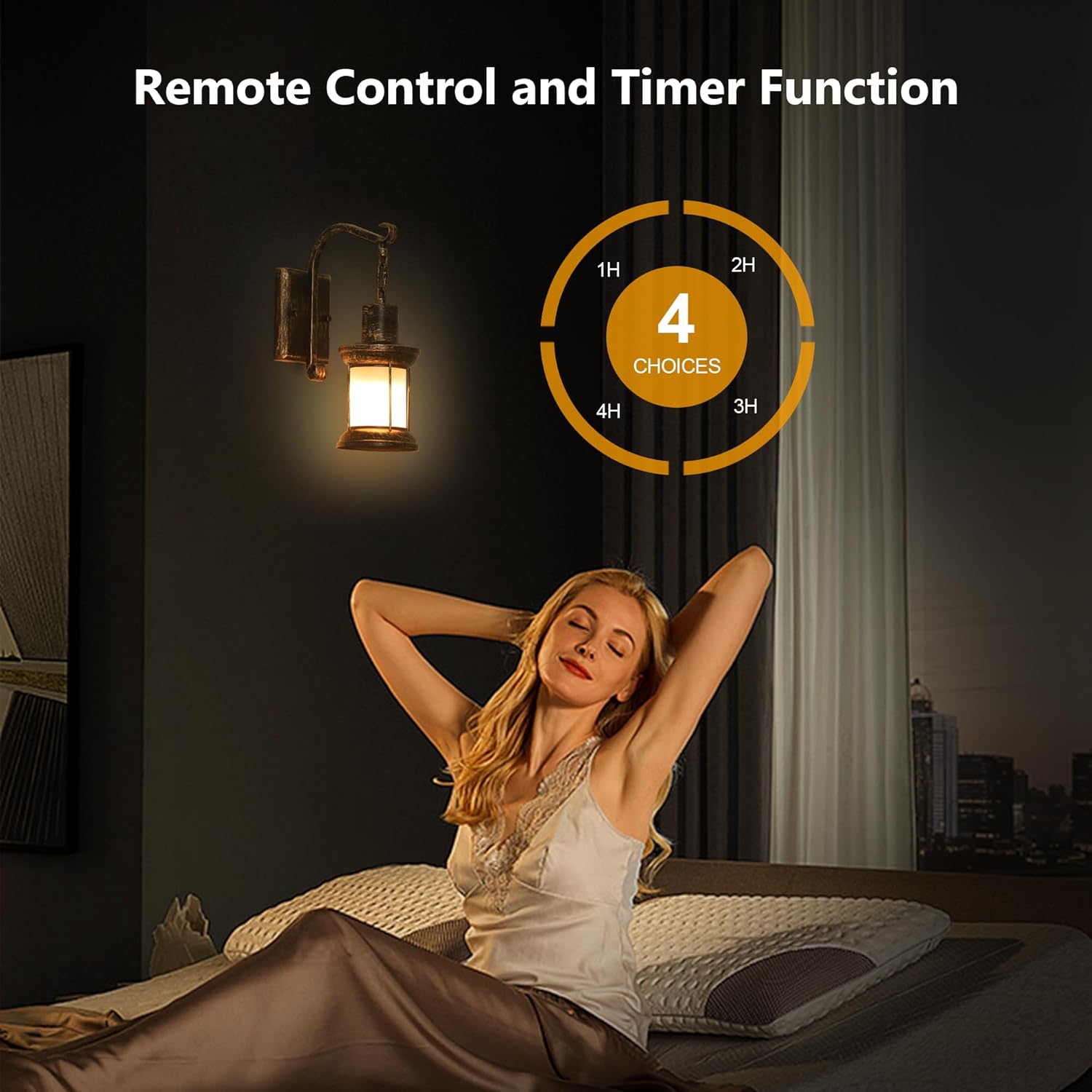 HMVPL Rustic Battery Operated Wall Sconce Set of 2, Wireless Wall Sconces with Remote Control, Rechargeable RGB Bulbs, Dimmable Retro Wall Lamp for Bedroom, 8 Colors Vintage Wall Light for Living Room
