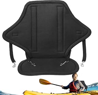 Asientos de kayak con soporte para la espalda | Asiento acolchado para barco de pesca - Silla cómoda ajustable desmontable con bolsa de almacenamiento para hombres, niños y mujeres, equipo