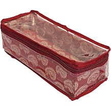 Kuber Industries Wood, Polyvinyl Chloride Teardrop Pattern Laminated 1 Rod Box, Organizer With Transparent Top For Bangle, Watches, Bracelets, Jewellery Red-47KM0482