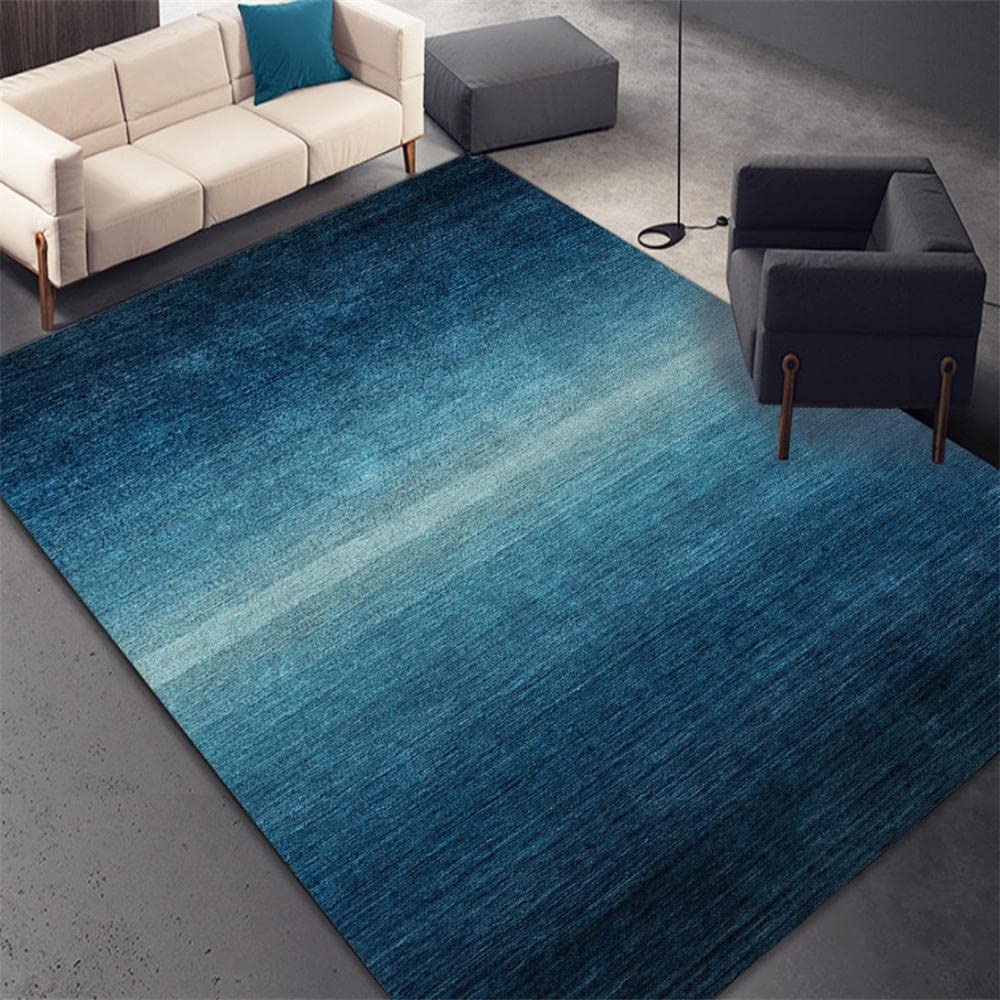 Tapis chambre ado bleu tapis moderne graphique et minimaliste 40x60