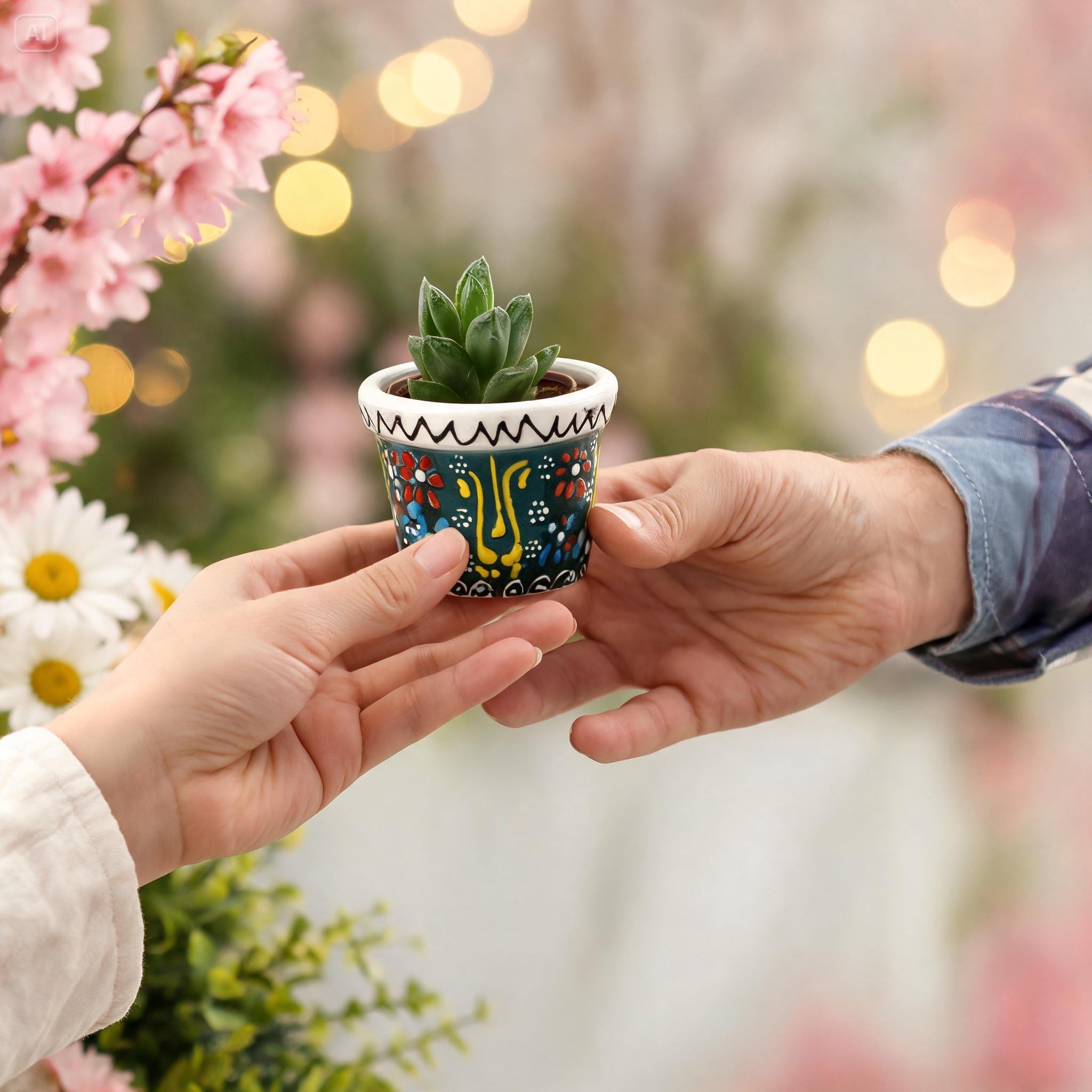 Bomboniere Matrimonio, Mini Vaso in Ceramica con Pianta Grassa Vera Personalizzato – Bomboniere Matrimonio, Battesimo, Comunione, Cresima succulente vive non incluse