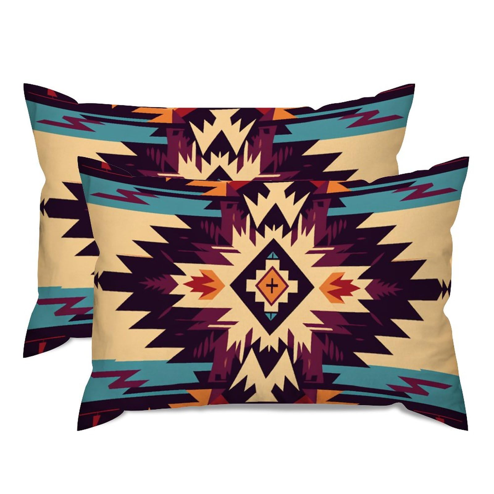 Housses de coussin de style ethnique africain 50,8 x 76,2 cm en coton