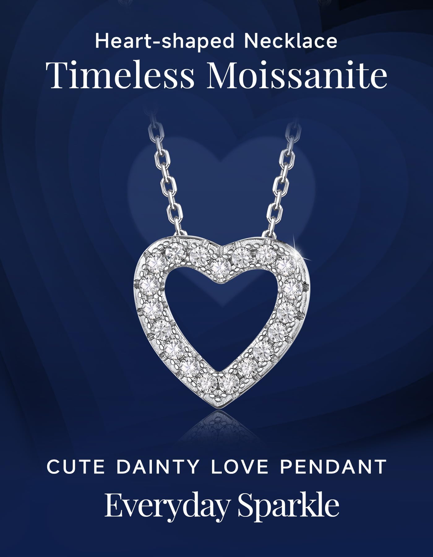 MomentWish Collana Donna Cuore, Regalo Femminile, Collana argento 925 donna Collana Moissanite Diamanti Donna, VVS1 D Colore Ciondoli per Collana Regalo per Donne Fidanzata Festa Della Mamma