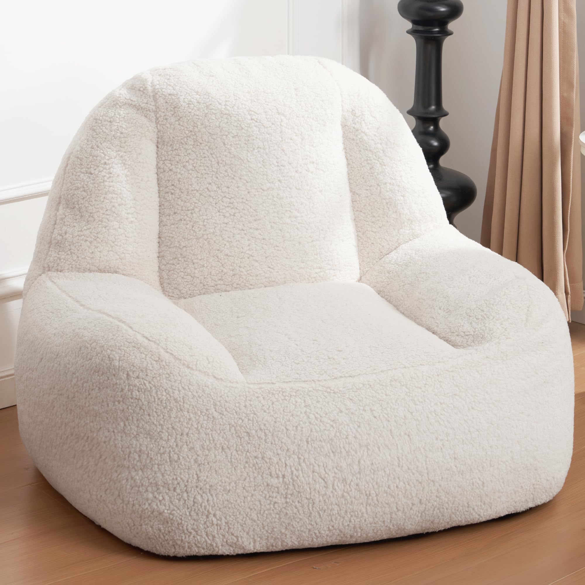 Bean Bag Chairs for Adults,Giant Beanbag Couch Adult Bean Bag Chair with Filler Included,Modern Lazy Sofa Comfy Chair for Living Room(White)