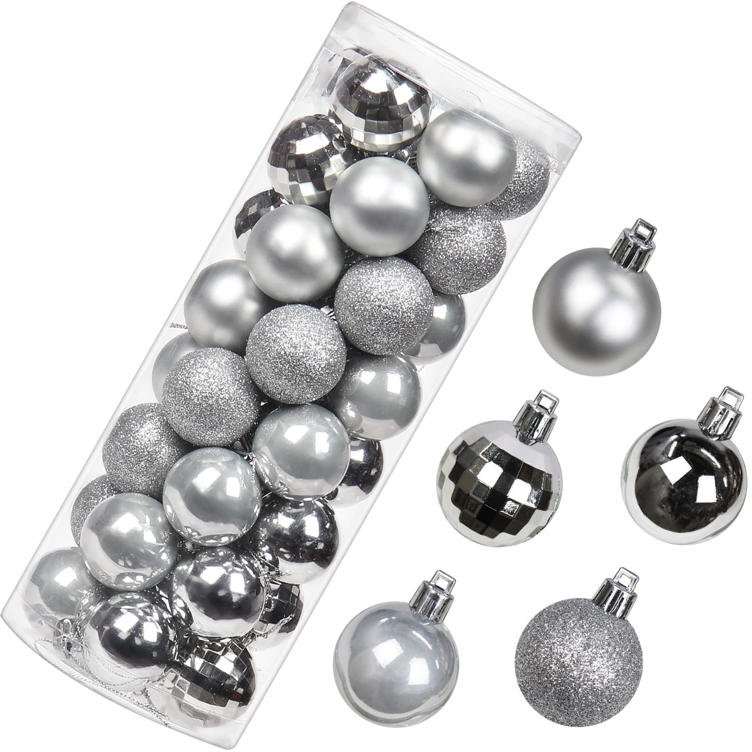 Briful 40PCS 4CM Christmas Baubles, Christmas Tree Decorations Xmas Hanging Ornaments Small Shatterproof Balls for Home Festival Gifts Xmas Decorations