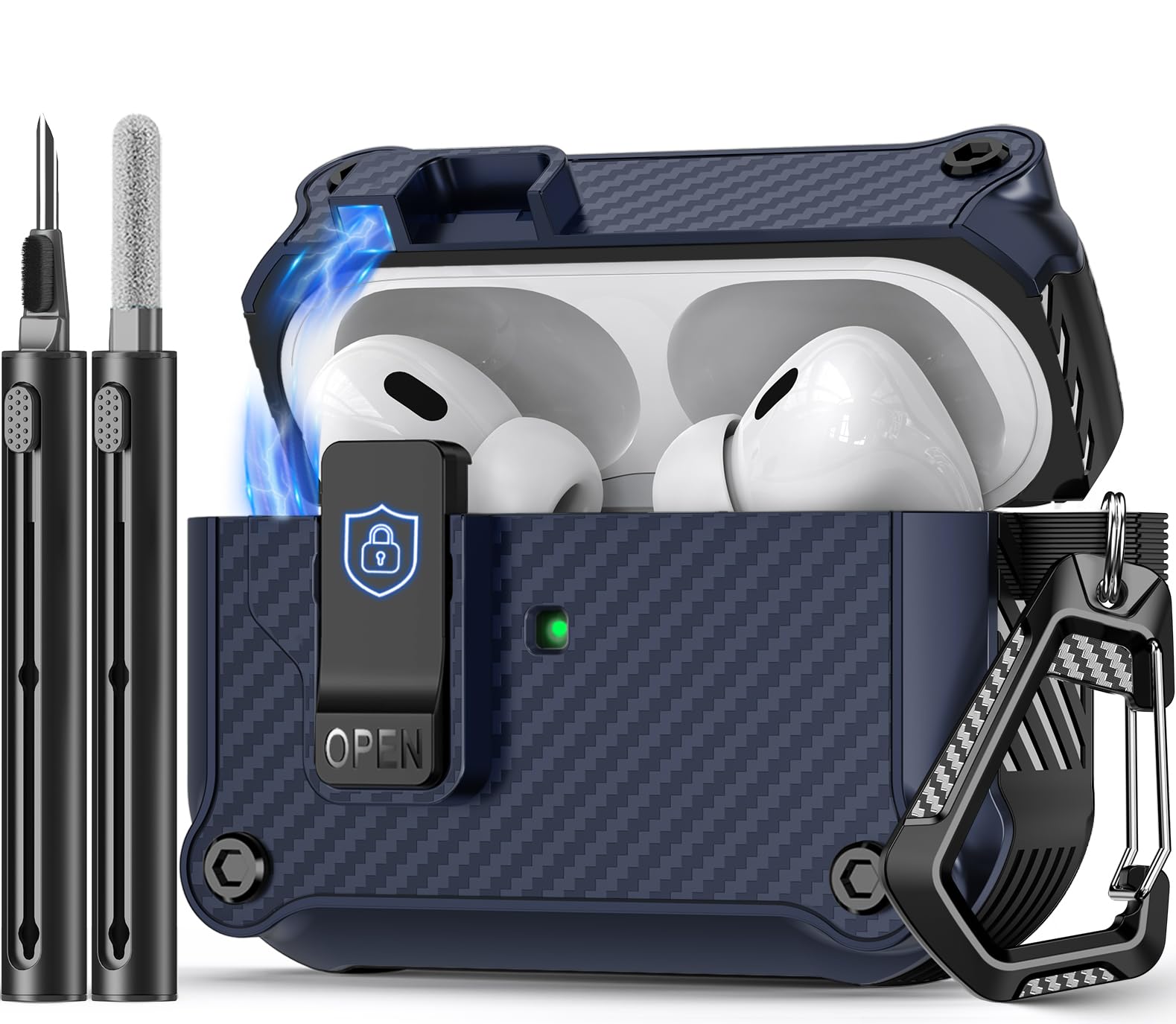 Pohgelan Compatible with AirPods Pro 2nd/1st Case (Blue)
