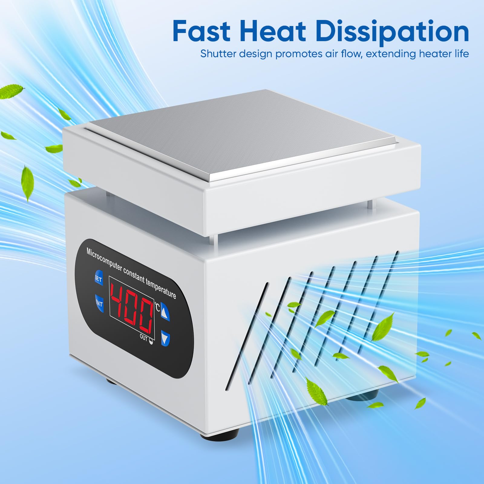 Station de chauffage PCB - 350 W - Plaque chauffante électrique - 100 x 100 mm - 0-400 °C - Station de préchauffage - Micro-ordinateur LED - Préchauffage électrique - Pour réparation d'écran et