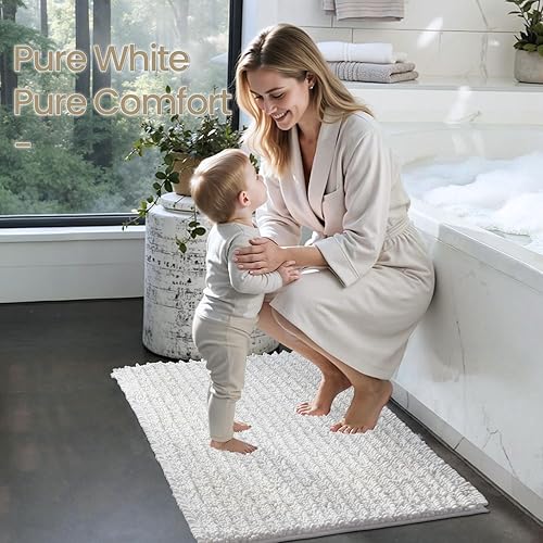 Miniatura 9 de DEXI Alfombras de baño, tapetes de baño de felpilla para suelo de baño, antideslizantes, absorbentes, lavables, alfombras de ducha de felpa para
