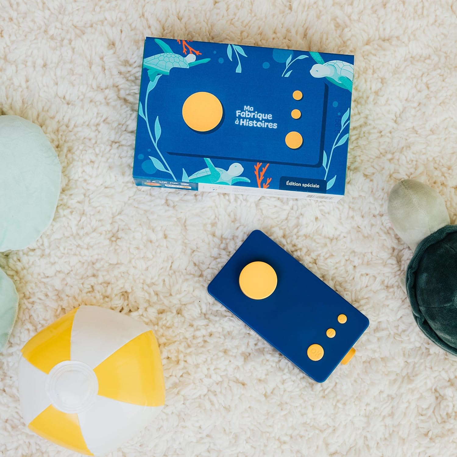 Lunii - La mia Fabbrica a Storie Edizione Limitata Ocean e Il Suo Casco Blu Abbinato - narratore per Bambini dai 3 agli 8 Anni - 13 Storie interattive Incluse 1:41 di ascolto - Storie Made in France