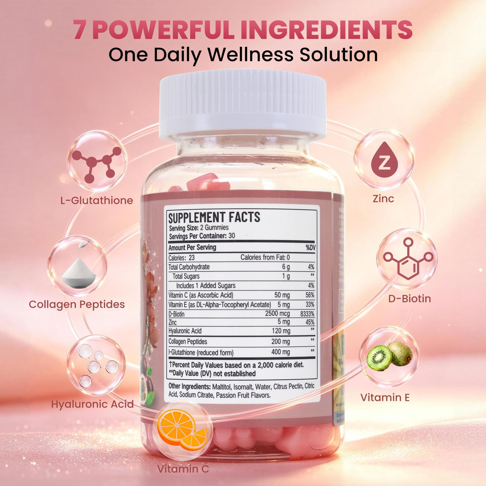 Skin Whitening Gummies, Beauty & Antioxidant, 60 Ct — Amazon image 3