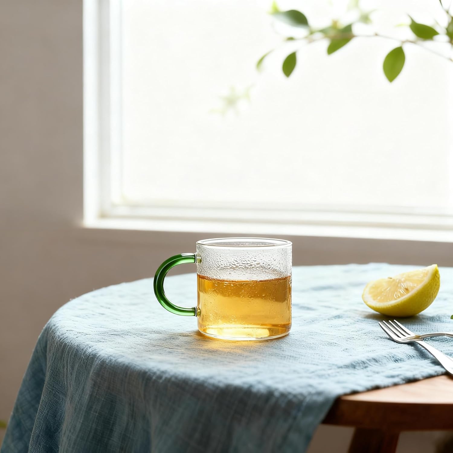 Glass Coffee Mugs with Handle - 10 OZ High Borosilicate Glass Coffee Cups - Transparent Tea Cup for Hot Cold Beverages, Glassware Set for Americano, Latte, Cappuccino (Pastel Handle) - Image 9