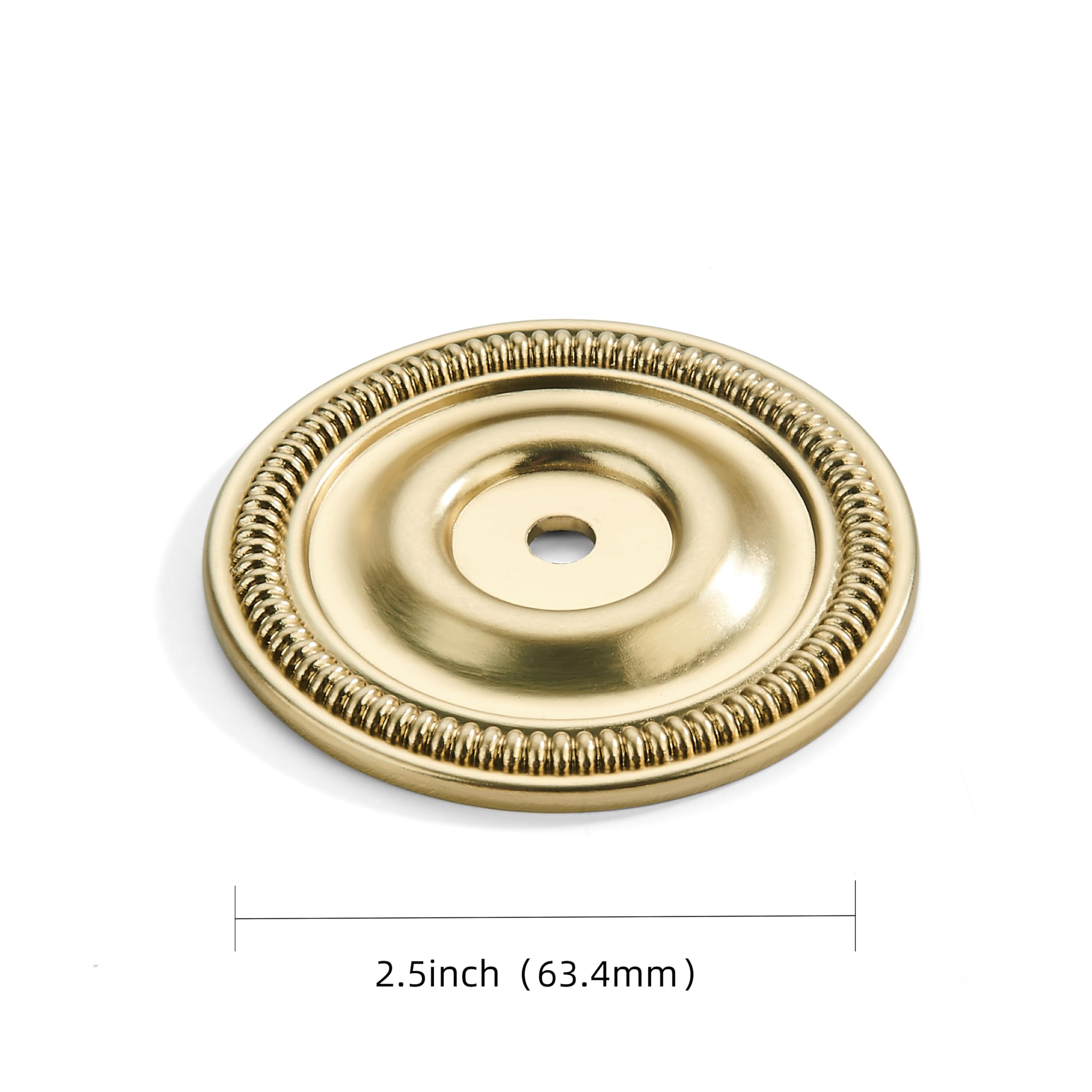 KHTUMEWARE-170305 Round Backplate, Brushed Brass, Ø 2-1/2 in (64 mm), 2-Pack in Brushed Brass — KHTUMEWARE