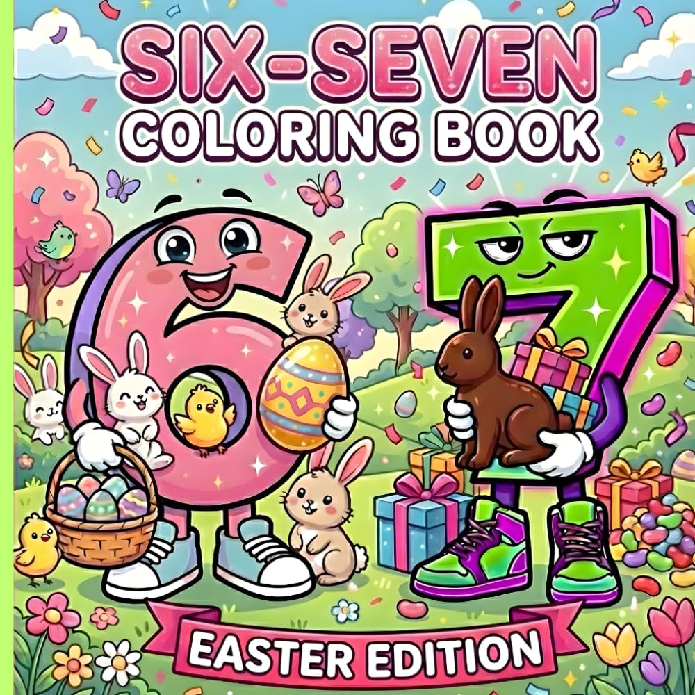 67 Coloring Book: Easter Edition | Six Seven IYKYK Coloring Book | 40+ Pages of Viral Trend Meme Madness for Kids, Tweens & Teens | Black Backed Pages (67 Viral Meme Activity Books)