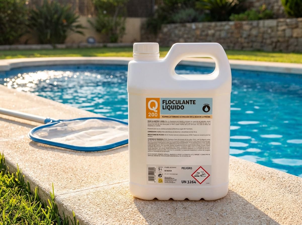 Suinga Floculante Liquido para Piscinas 5 litros | Tratamiento para Aguas Turbias y Clarificación del Agua | Mejora el Nivel bateriológico del Agua