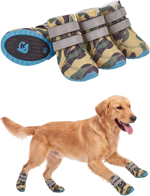 Botas para Cães com Malha Respirável, Solado Antiderrapante e Faixas Refletivas Haloumoning