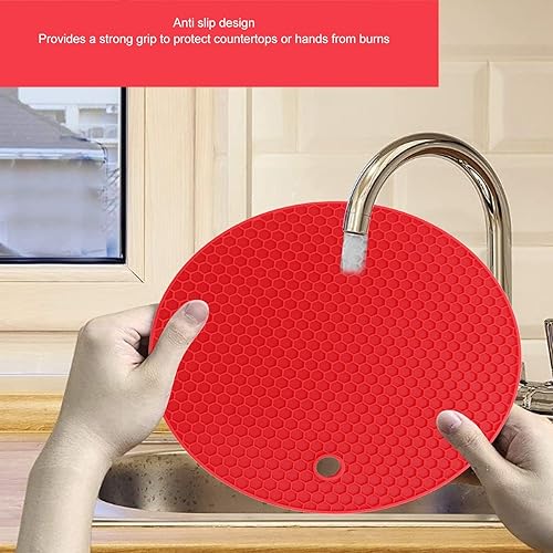 Miniatura 6 de LEEZAD 5Pcs Silicone Trivet Mats, Square Round Honeycomb Hot Pad, Multipurpose Non Slip Hot Pads for Kitchen Potholders, Hot Dishers, Jar Opener,
