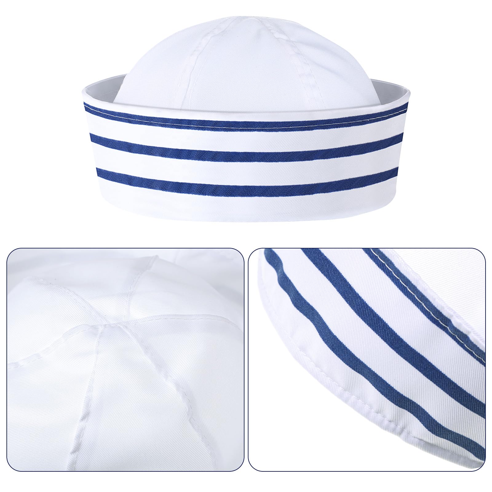 Boao Sombreros blancos de marinero, sombreros de capitán, velero, náutico, para mujeres y hombres, disfraz de Halloween y verano