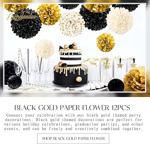 Miniatura 50 de NICROLANDEE Decoraciones de boda – 12 pompones de papel de seda de oro rosa para fiesta de compromiso, boda, cumpleaños, despedida de soltera, baby