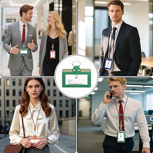 Vista 76 de Boshiho. Funda vertical, de piel, para tarjeta de identificación con cordón resistente., Bolso